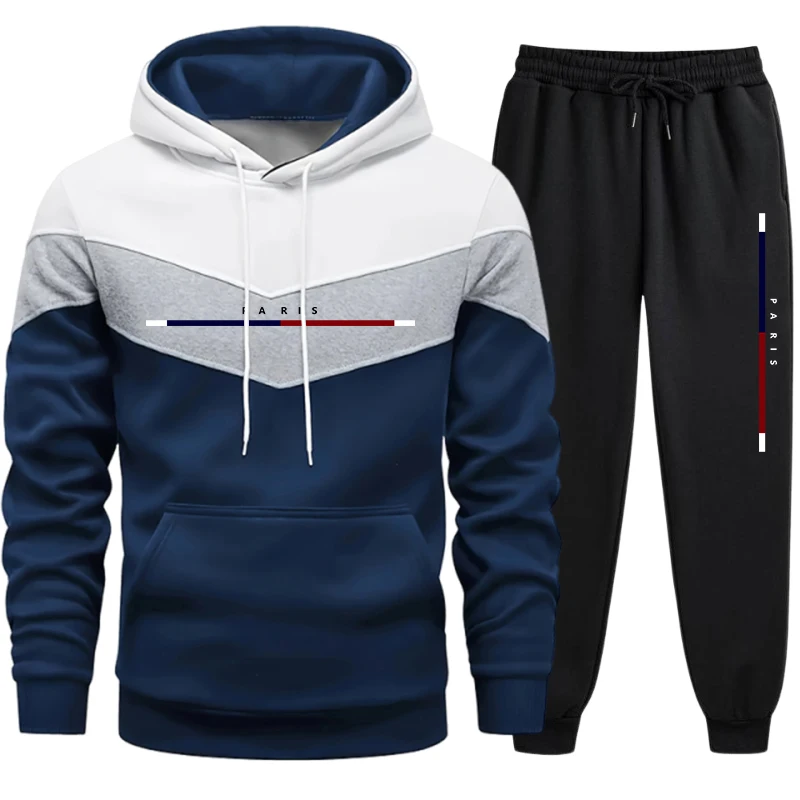 Winter Clothing Hoodie - Bestseller Herren-Trainingsanzug Lässiger Dreifarbiger Patchwork-Sweatshirt Outdoor-Sportbekleidung