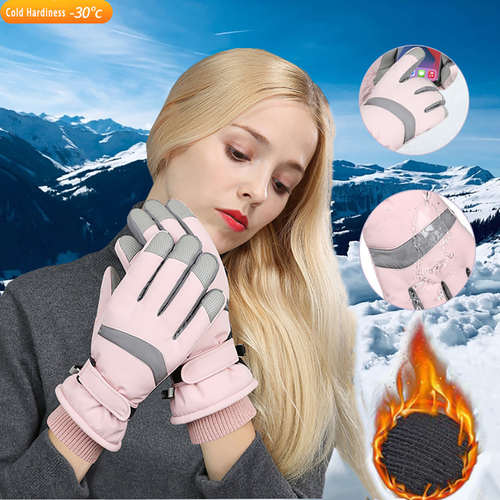 Waterproof Mitten Ski - YANBIGUO Skihandschuhe, Winterhandschuhe für Damen und