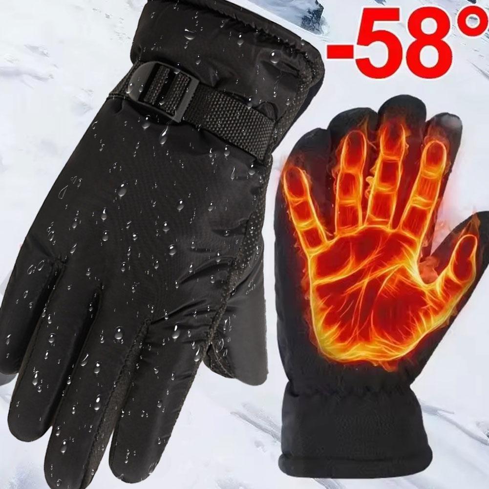Waterproof Mitten Ski - Mit Fleece gefütterte Winter-Warmhalte-Skihandschuhe, wasserdicht, winddicht,