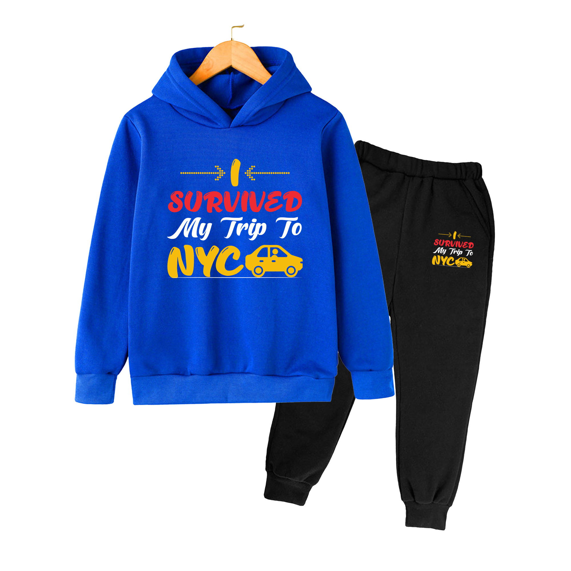 Winter Clothing Nyc - Kinder-Hoodie & Jogginghosen-Set, „I Survived NYC