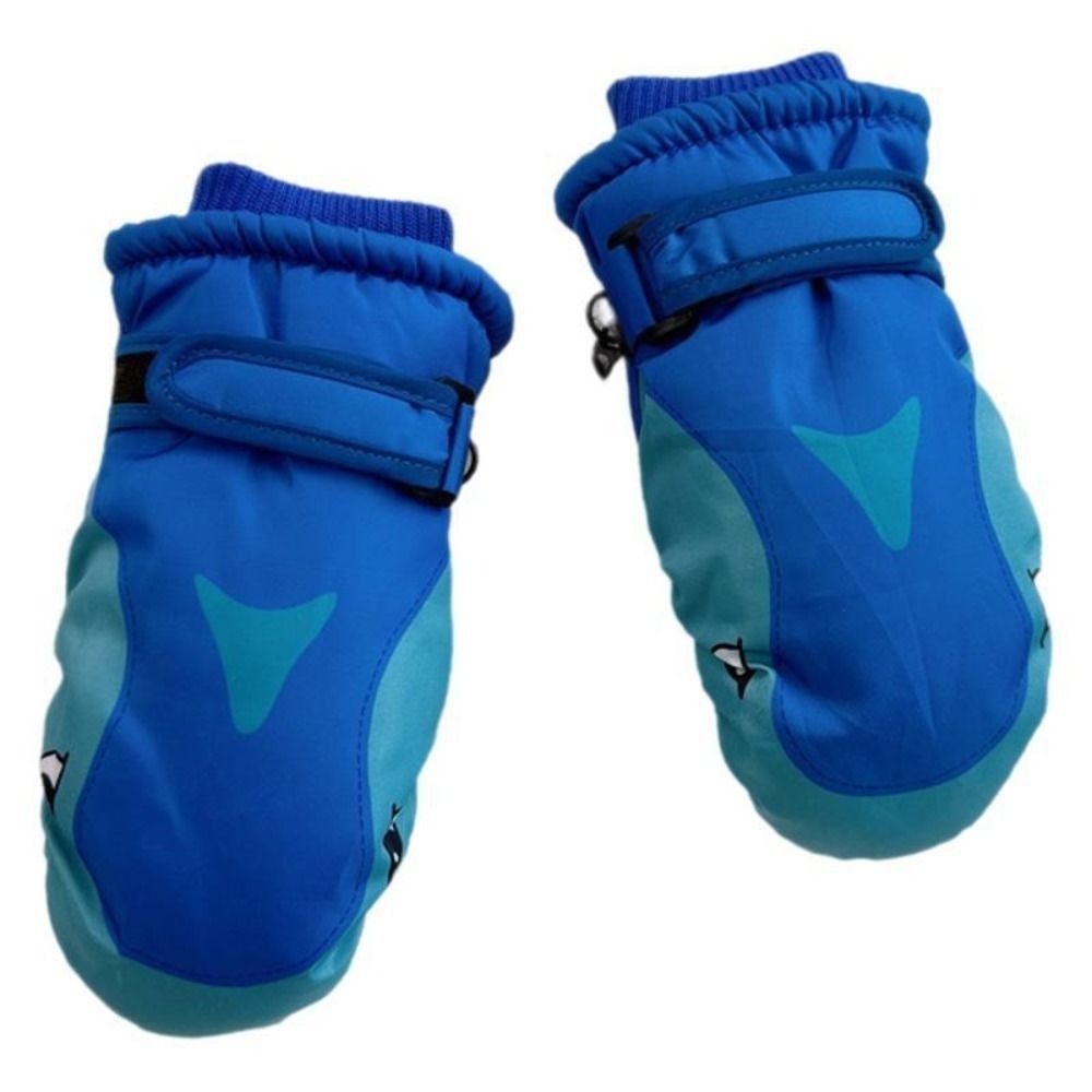 Waterproof Mitten Ski - Cartoon-Kinder-Skihandschuhe, warm, mit Hai-Muster, Snowboard-Fäustlinge, winddicht,