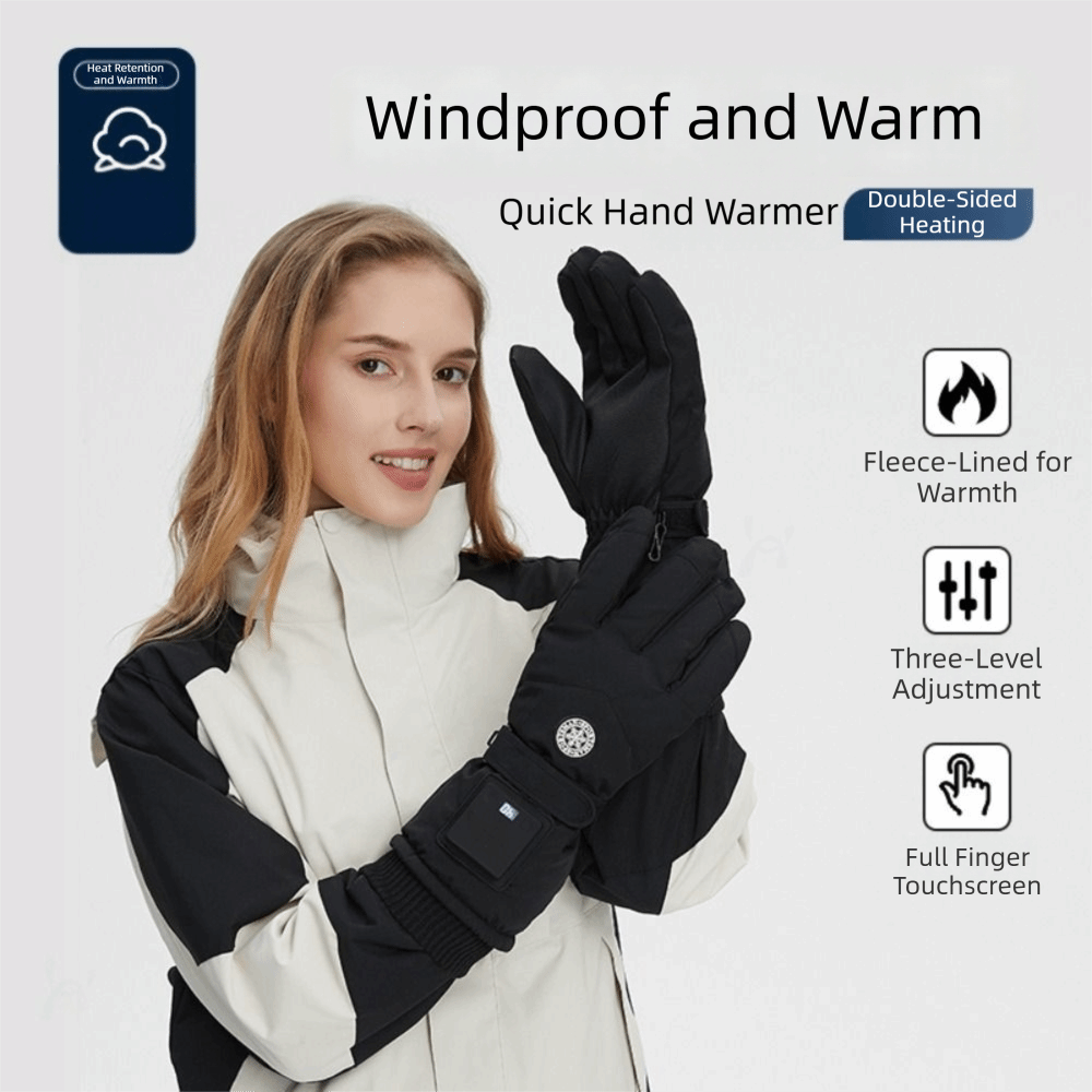 Heated Gloves Electric - Winddichte, intelligente beheizte Handschuhe, 3 Heizstufen,