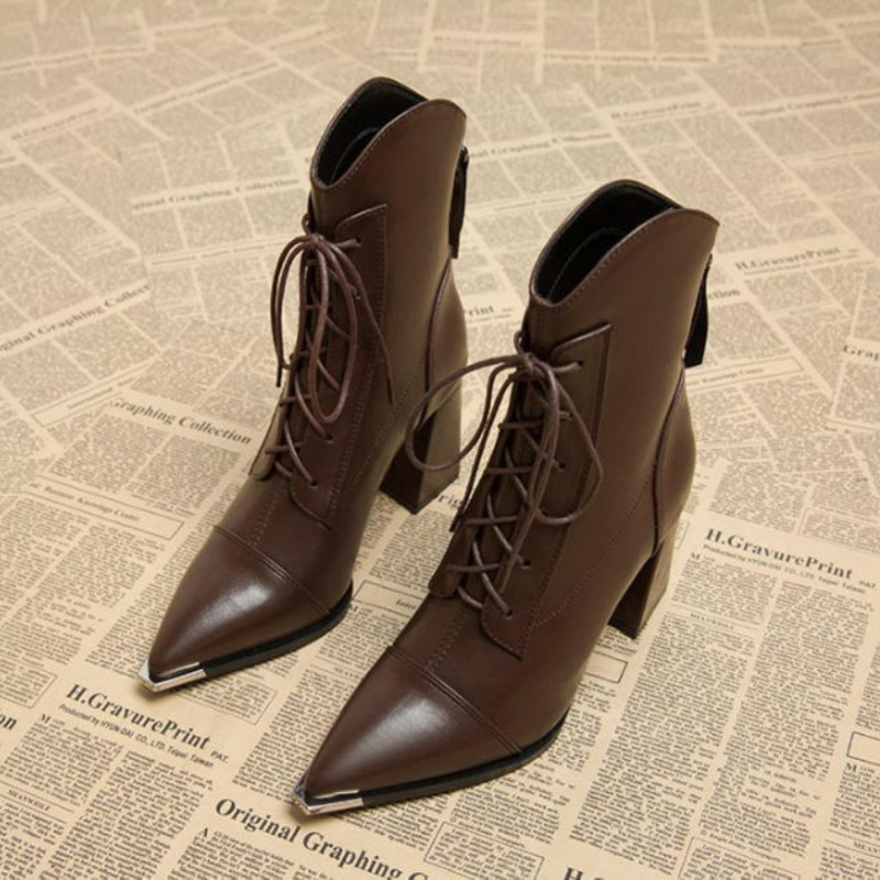 Winter Clothing Women'S - Frauen Stiefeletten Mode Spitz High Heels