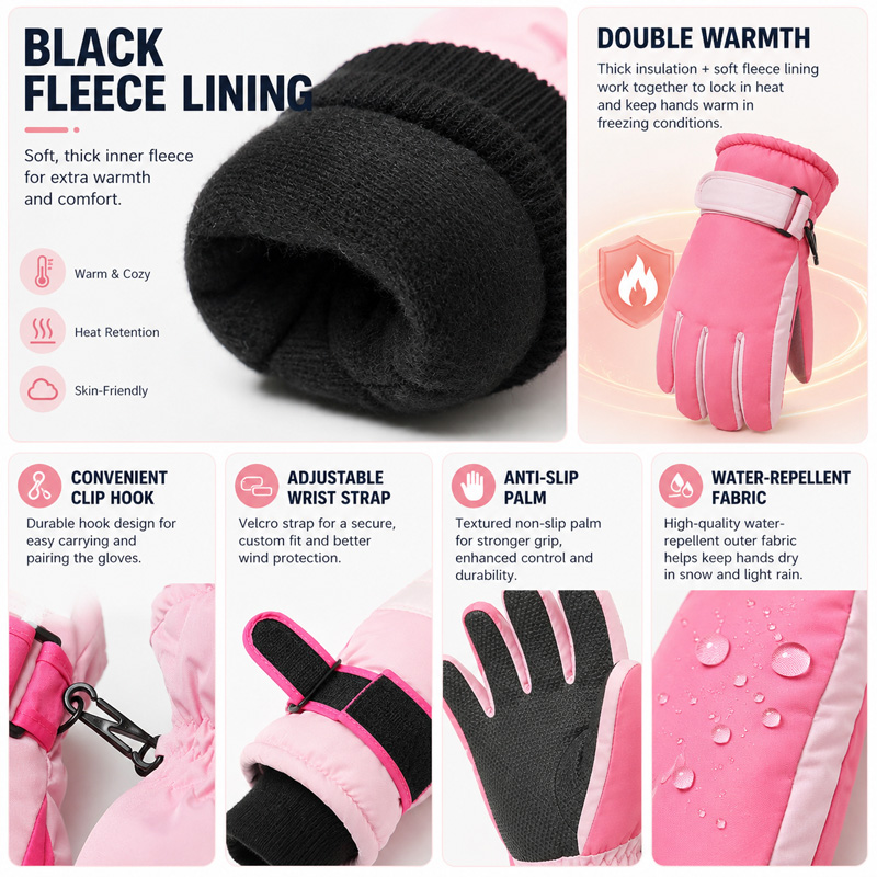 Kinder-Winter-Skihandschuhe, w – Waterproof Mitten Ski Bewertung und Preis